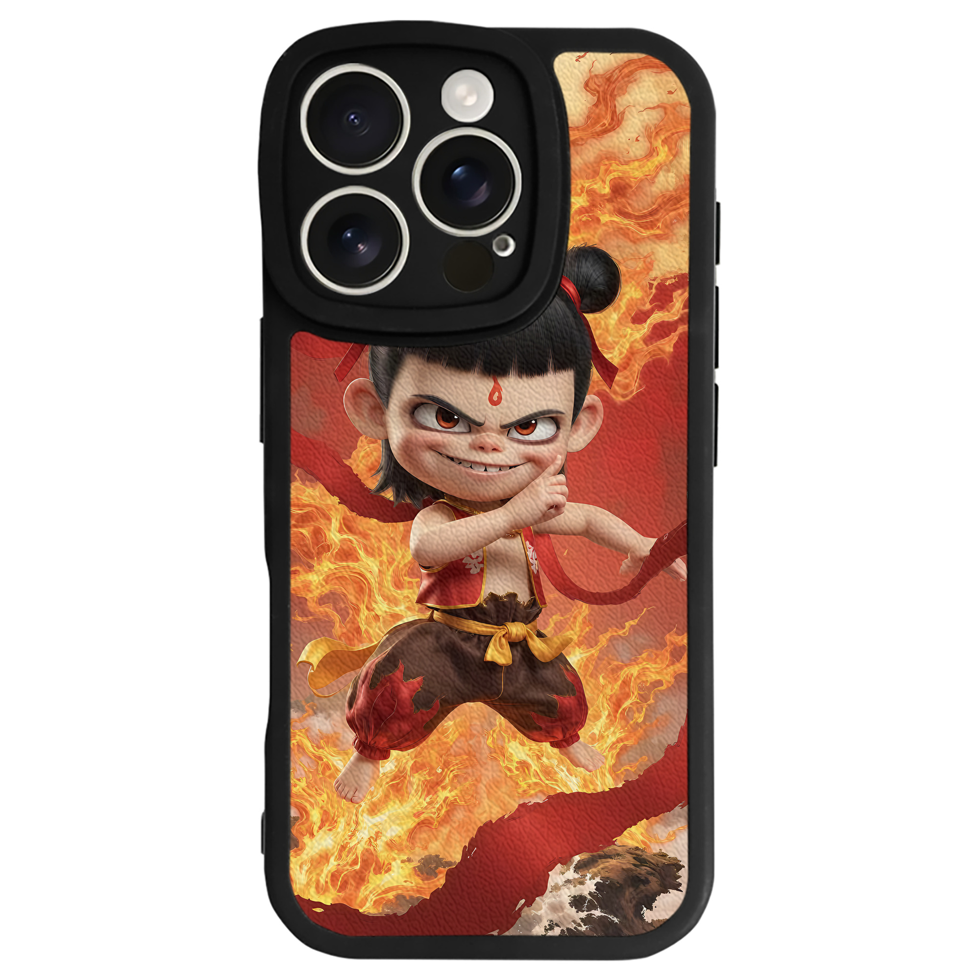（画像用） Ne Zha 2 ナタ 魔童の大暴れ 【iPhone 16シリーズ対応】シリコンスマホケース（レザー調） 材質：シリコン